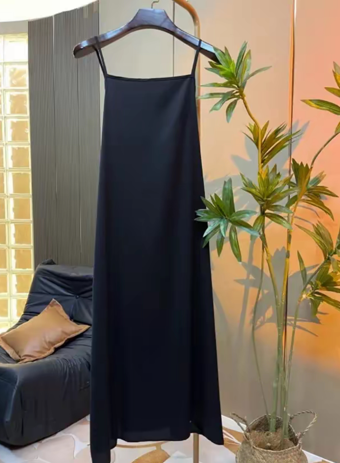 64 summer default collar A-line skirt long skirt plus size dress suspender round neck sleeveless