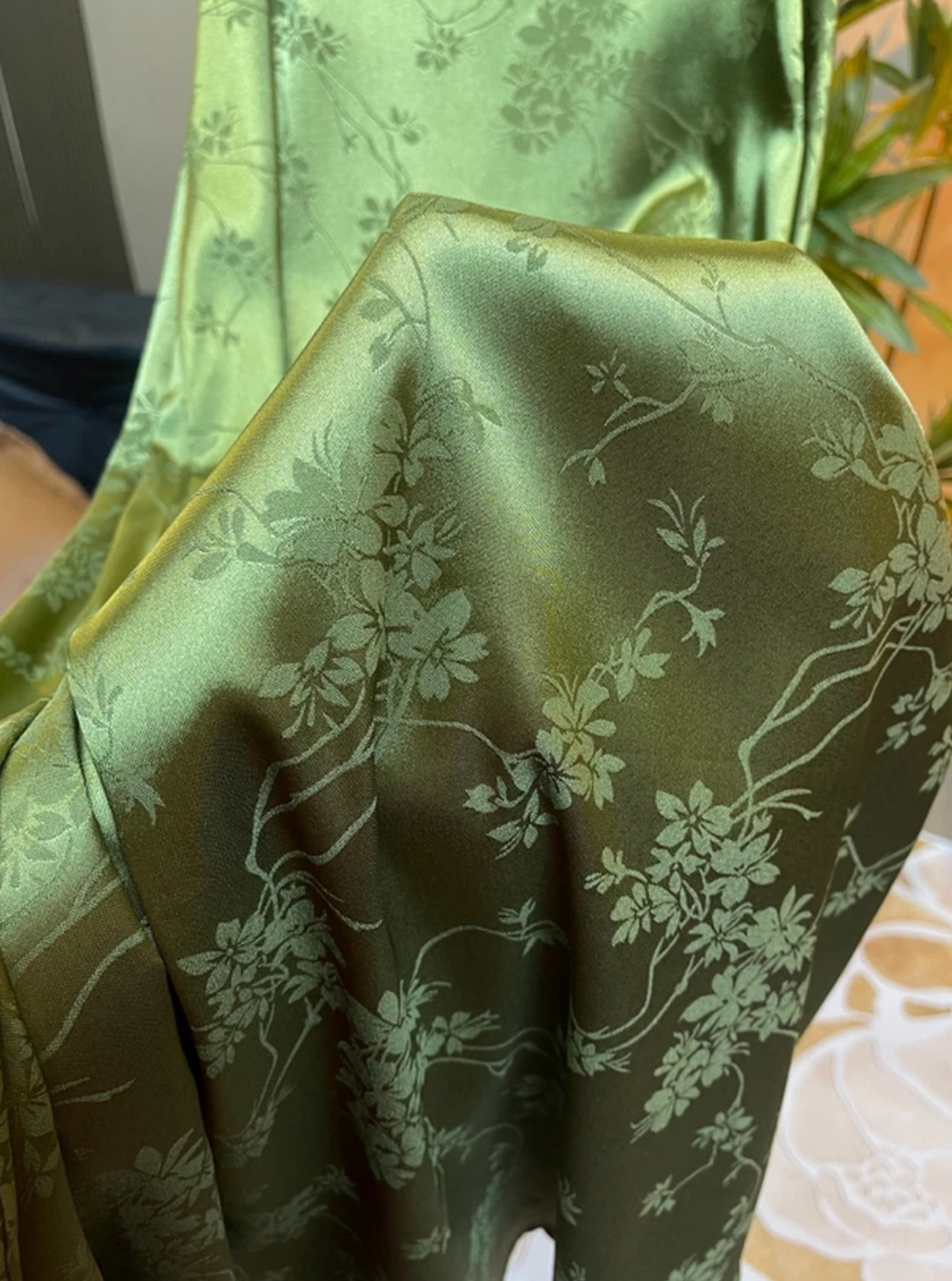 Yellow green new Chinese qipao vest dress with suspender