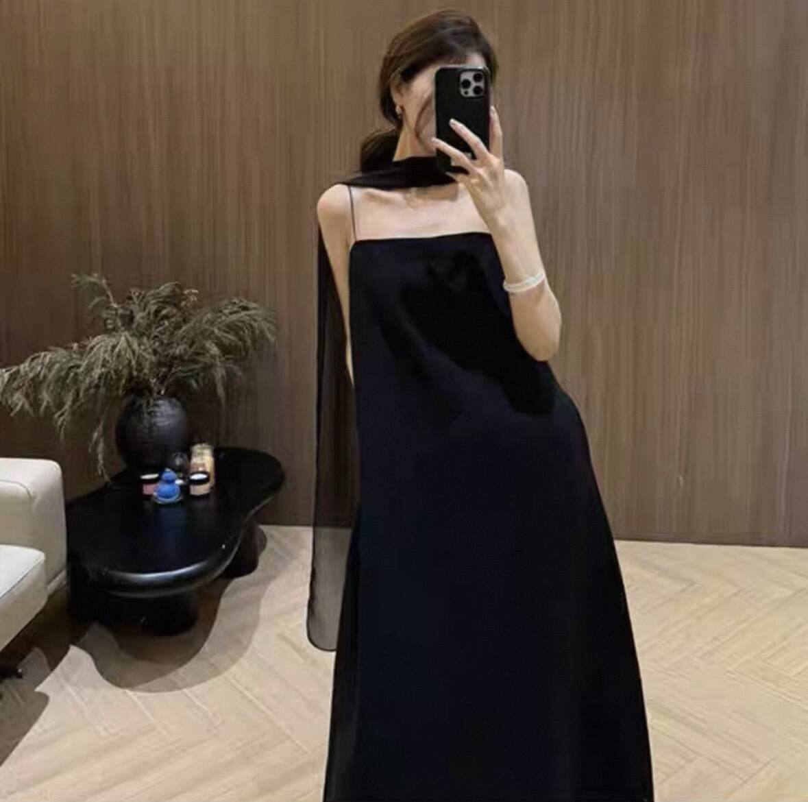 64 summer default collar A-line skirt long skirt plus size dress suspender round neck sleeveless