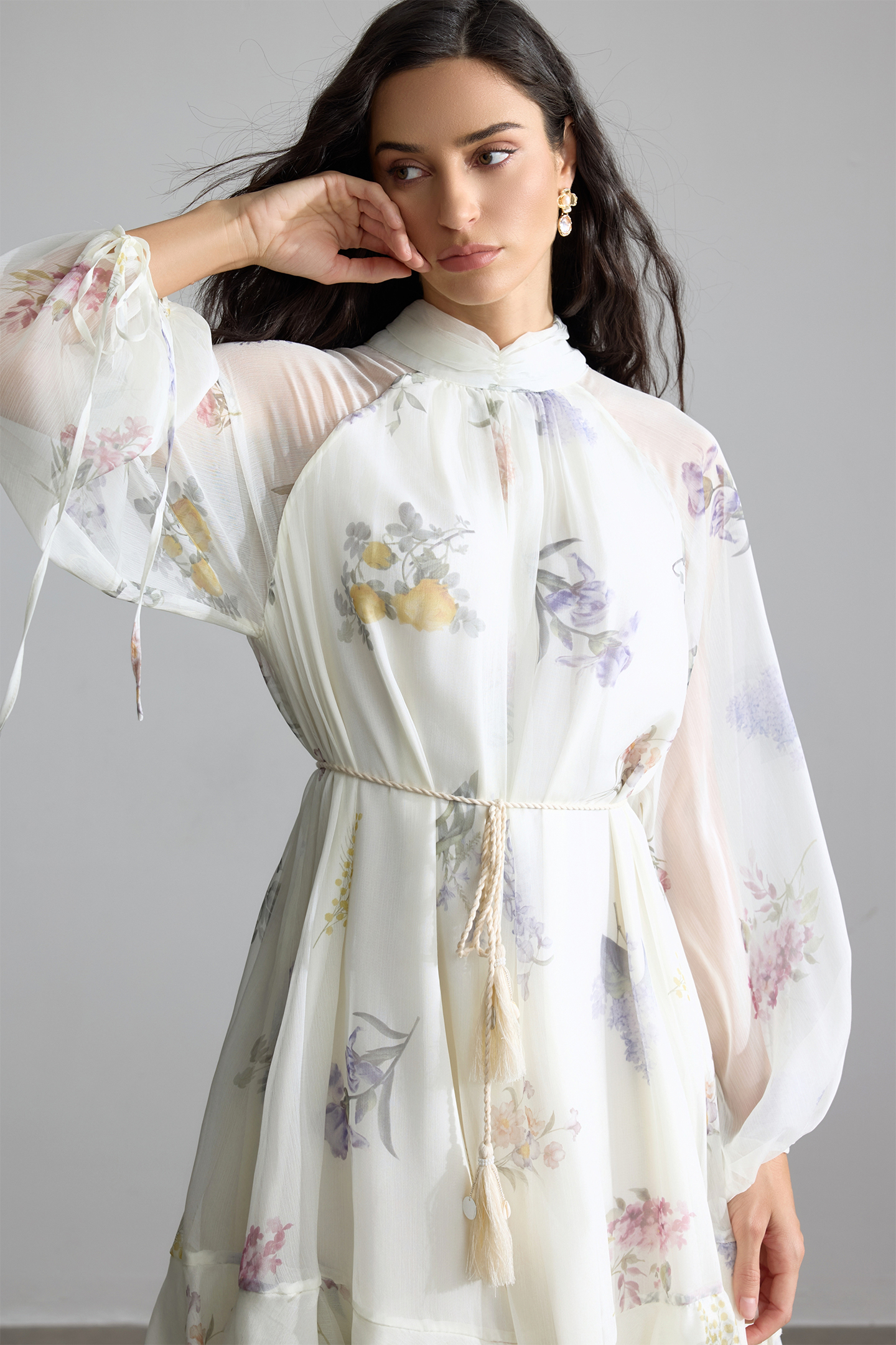 Renee Floral Print Puff Sleeve Maxi Dress