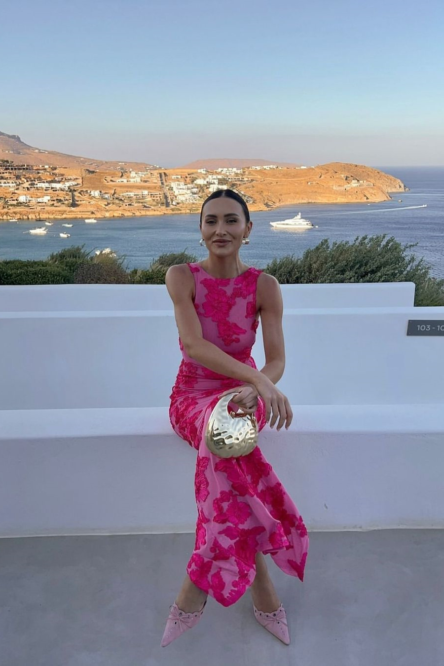 Barbara Floral Applique Mesh Maxi Dress