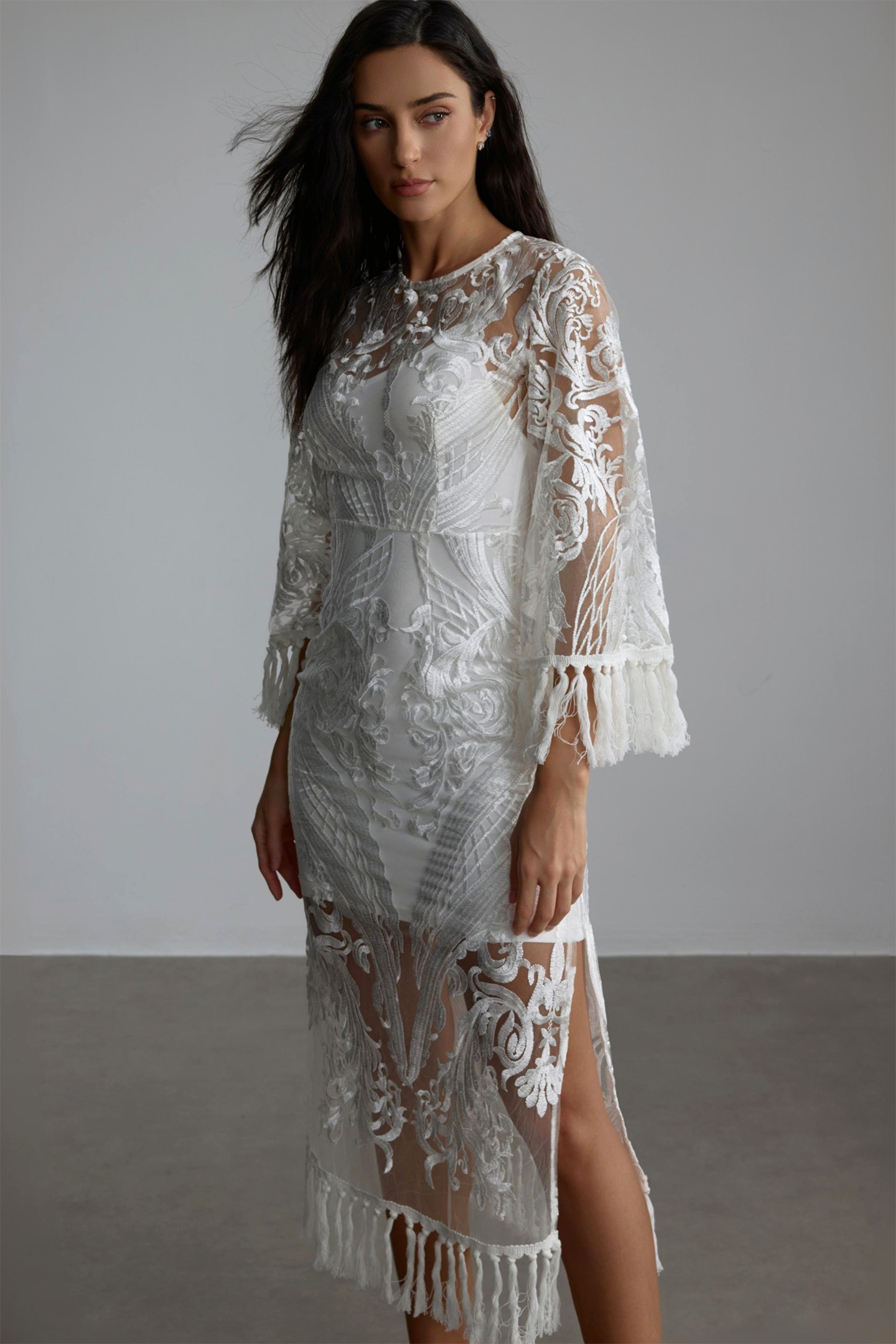 Janice Lace Embroidered Tassel Two Piece Set