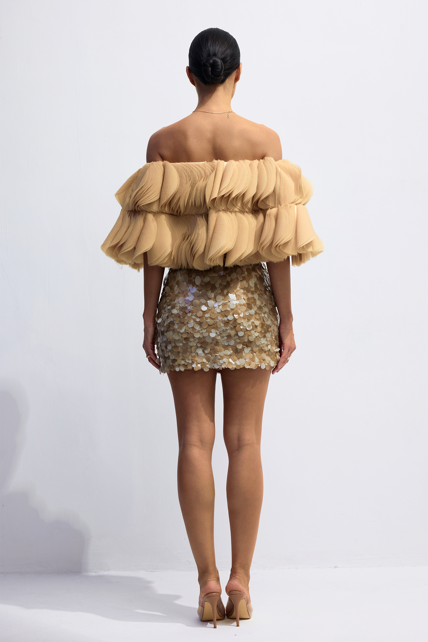 Lillian 3D Petal Off Shoulder Crop Top