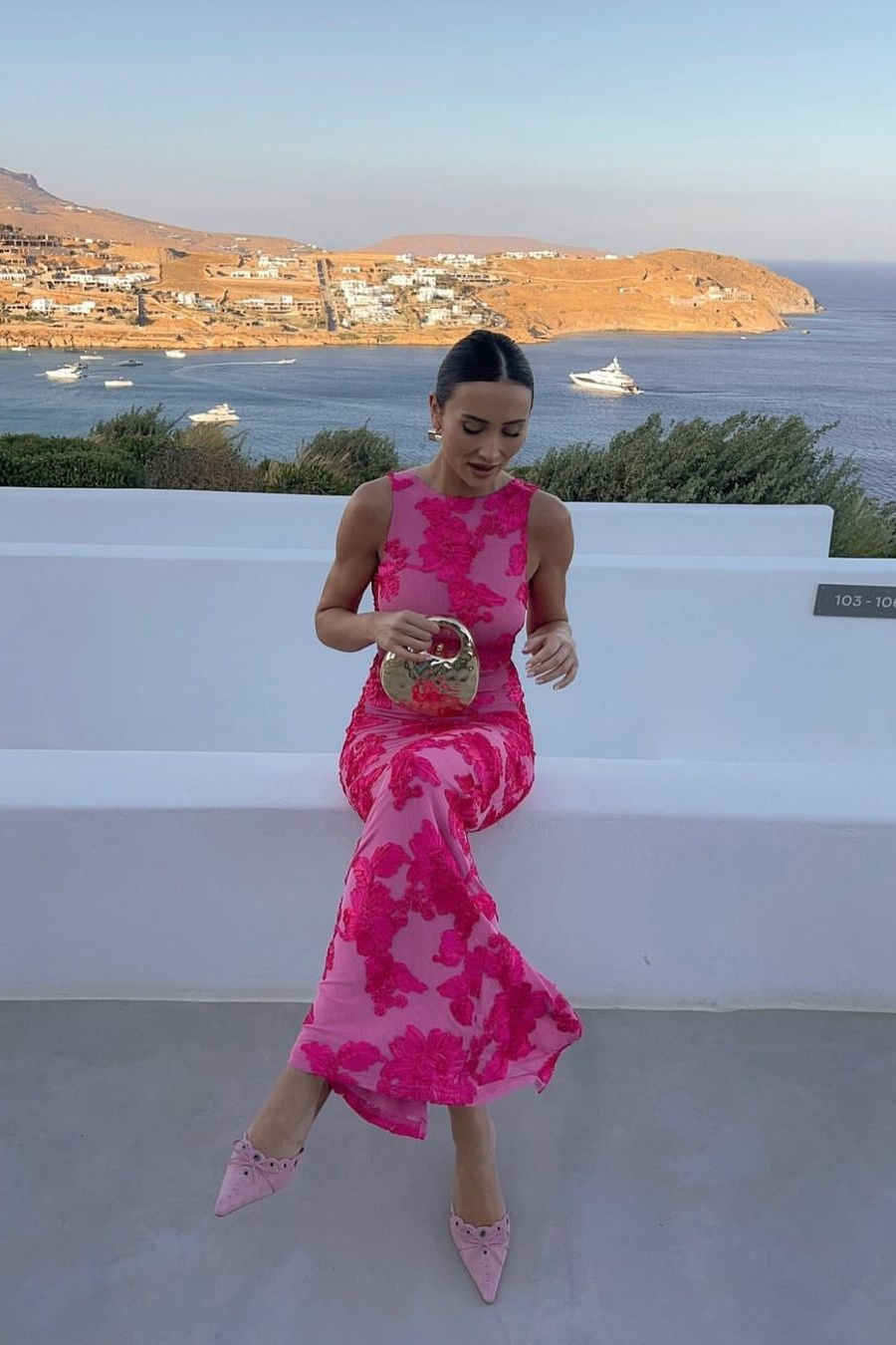 Barbara Floral Applique Mesh Maxi Dress