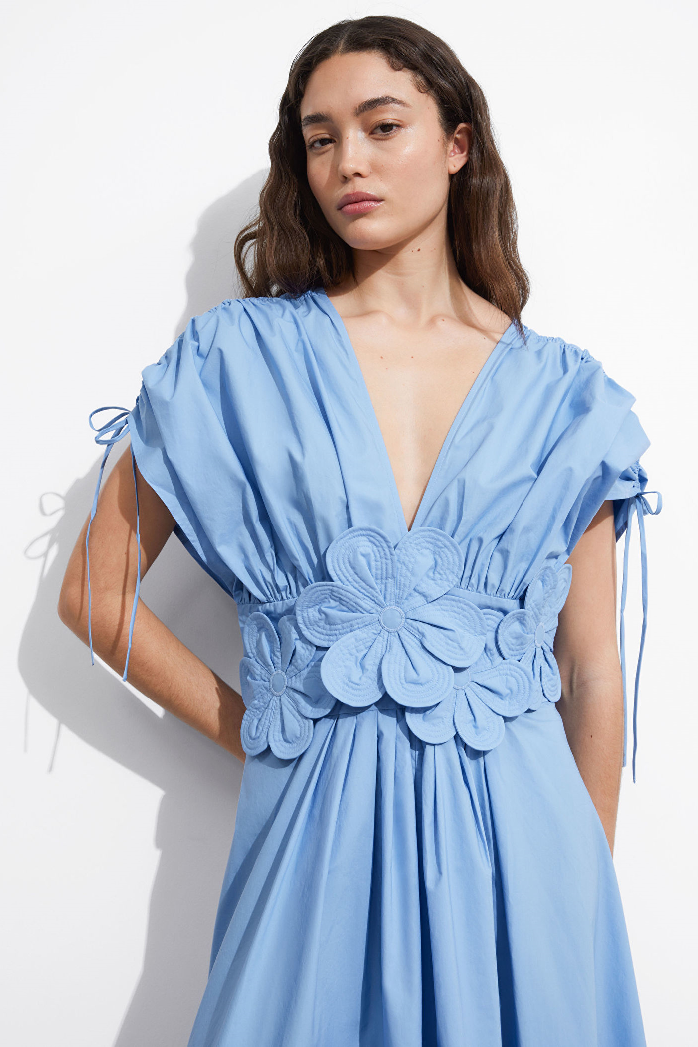 Maggie Floral Applique V-neck Maxi Dress