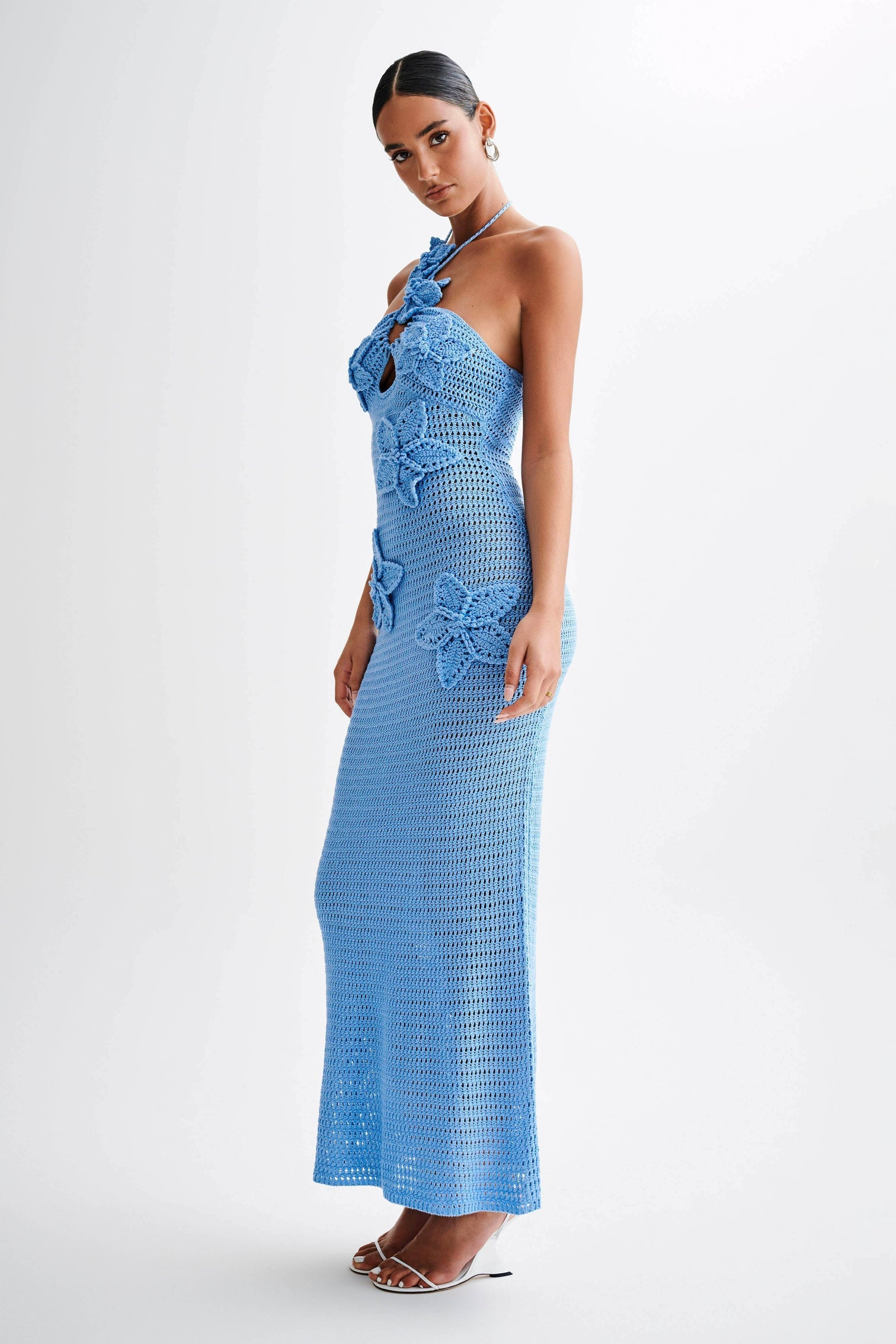 Beverly Floral Applique Crochet Maxi Dress