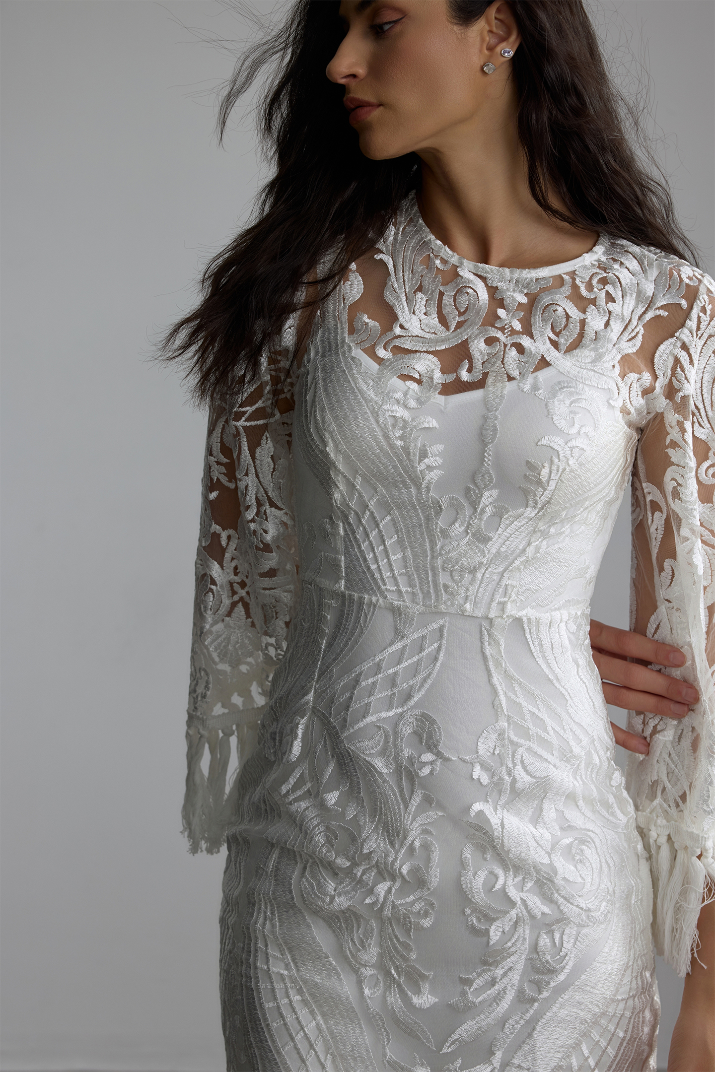 Janice Lace Embroidered Tassel Two Piece Set