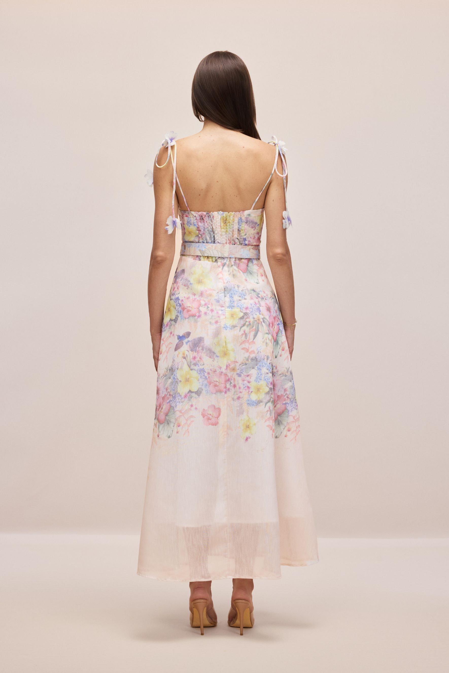 Tasha Floral Strap Corset Maxi Dress